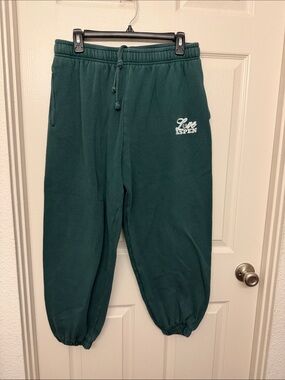 PINK Victoria's Secret Teal Green Fleece Joggers